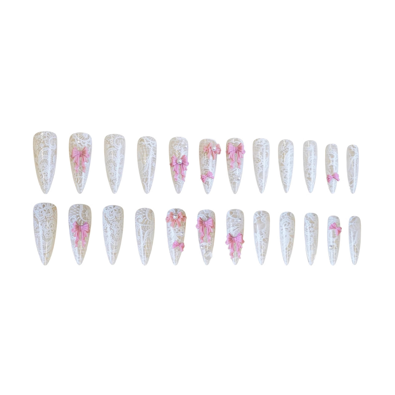 24Pcs Pink White Press On Nail - đánh giá và giá 3D Printing Ptc
