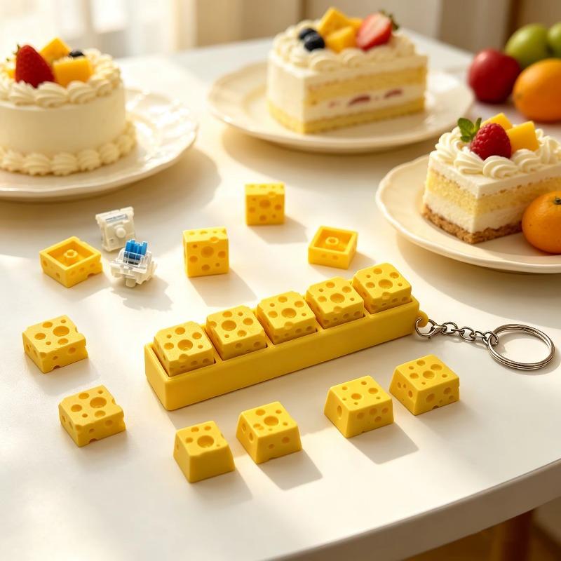 3D Printed Cheese Keychain Key - đánh giá và giá 3D Printing Keycaps