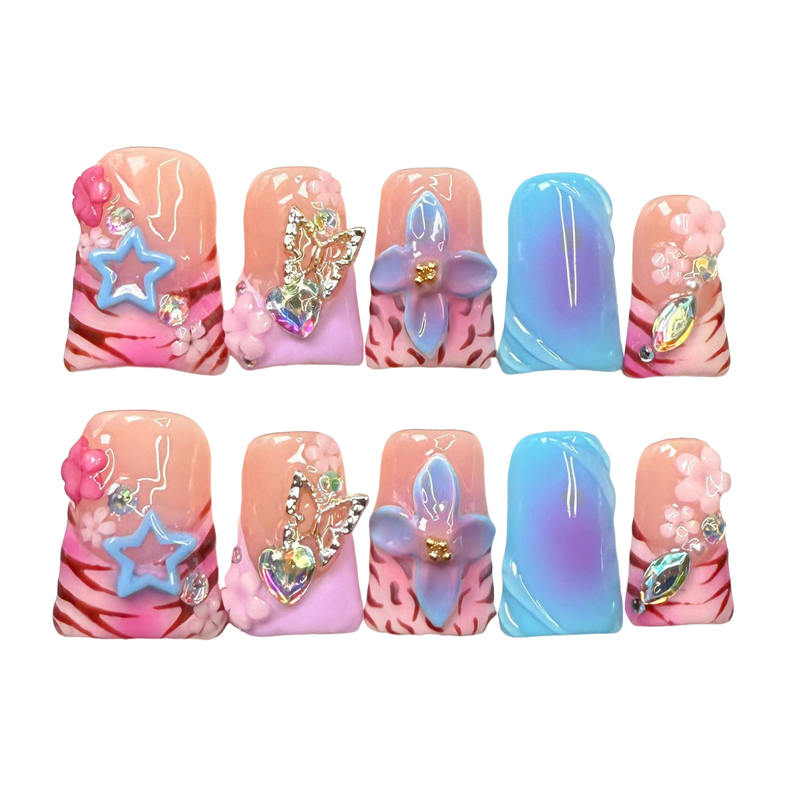 10pcs Handmade Fake Nails Duck - đánh giá và giá 3D Printing Ptc